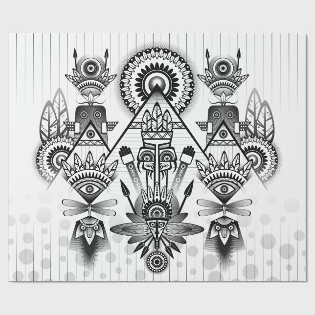 Papel De Regalo Resumen de la antigua tribu indígena (Superficie plana)