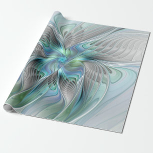 Papel De Regalo Resumen de mariposa azul verde azul Fantasía arte 