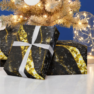 Papel De Regalo Resumen de moda negra de línea espumosa