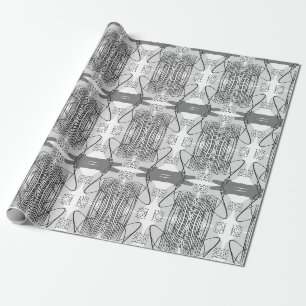 Papel De Regalo Resumen de Monotone Moderno Boho Blanco y Negro