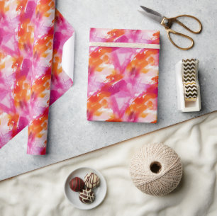 Papel De Regalo Resumen de Naranja rosa acuarela