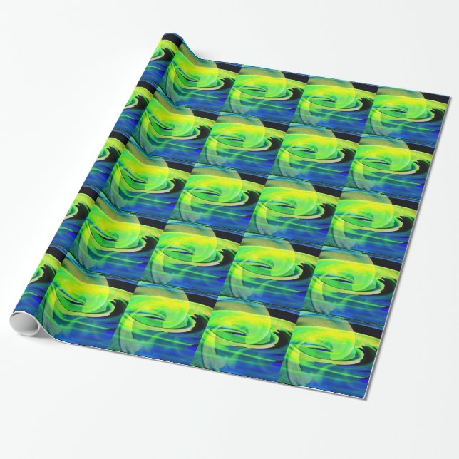 Papel De Regalo Resumen de Neon Alien Landscape (Desenrollado)