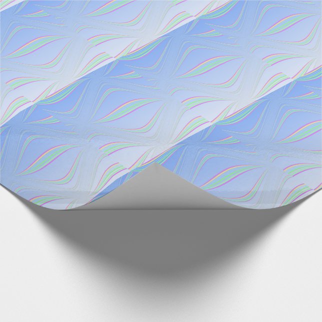 Papel De Regalo Resumen de ondas azules suaves (Esquina)