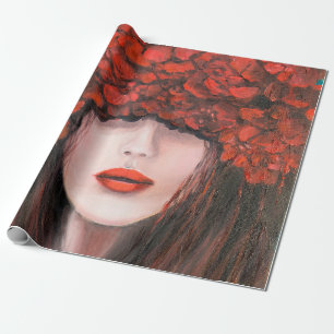 Papel De Regalo Resumen de pintura al óleo que muestra la cara de