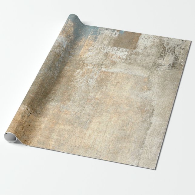 Papel De Regalo Resumen de pintura artística en gris y beige, arte (Desenrollado)