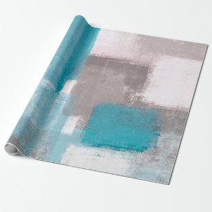 Papel De Regalo Resumen de pintura de arte gris y azul, abstracto,