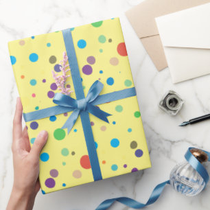 Papel De Regalo Resumen de puntos amarillos color azul morado mora