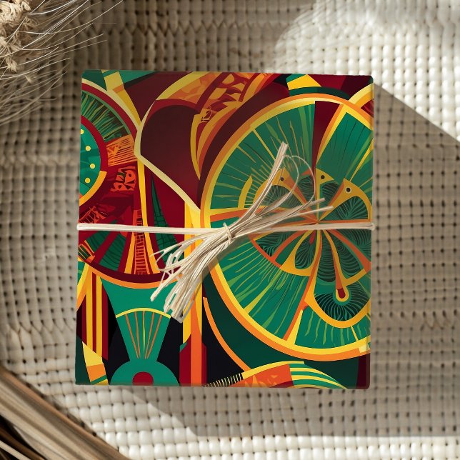 Papel De Regalo Resumen de regalos de fans geométricos para mamás  (Abstract Geometric Fan Gifts for Mexican Dads Moms Wrapping Paper)