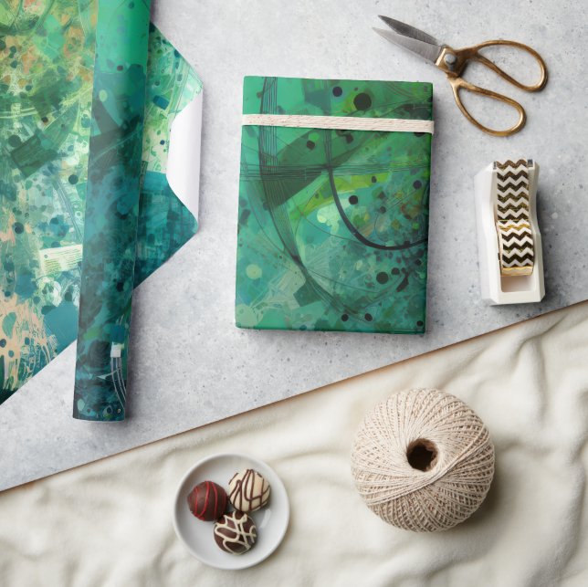 Papel De Regalo Resumen de ruido verde (Artesanía)