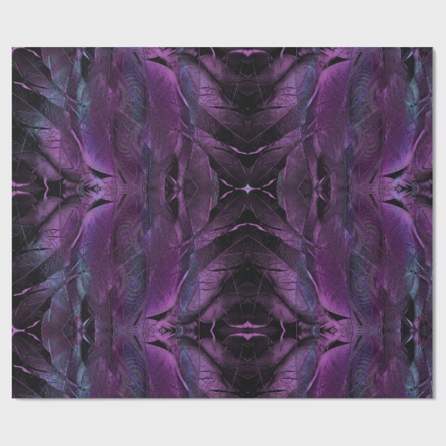 Papel De Regalo Resumen de textura violeta morada azul de plumas n (Superficie plana)