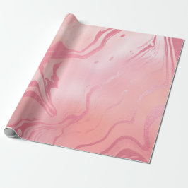 Papel De Regalo Resumen de vidrio de mármol rosa pastel Cora Molte