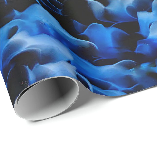 Papel De Regalo Resumen de vidrio negro y azul (Esquina del rollo)