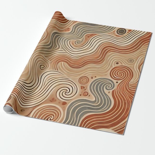Papel De Regalo Resumen del Boho en Terracota (Desenrollado)
