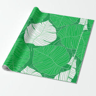 Papel De Regalo Resumen del diseño de pintura de hojas tropicales