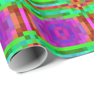 Papel De Regalo Resumen del mosaico colorido del arte de los píxel