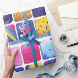 Papel De Regalo Resumen del patrón de bloques coloridos