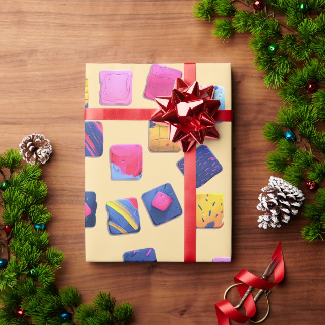 Papel De Regalo Resumen del patrón de bloques coloridos (Regalo de vacaciones)