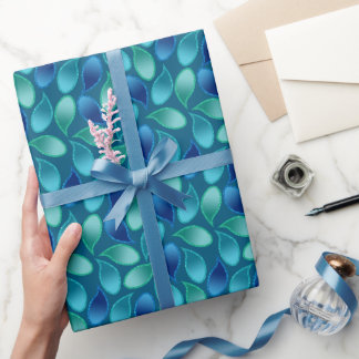 Papel De Regalo Resumen del patrón de caída de lluvia verde verde
