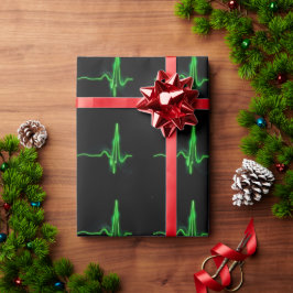 Papel De Regalo Resumen del pulso del latido del latido verde bril