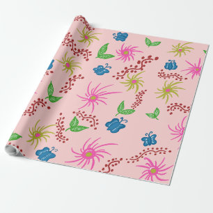 Papel De Regalo Resumen Diseño del patrón de Mandala floral rojo