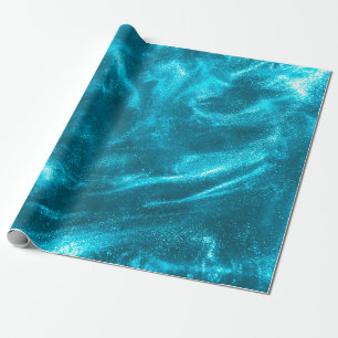 Papel De Regalo Resumen elegante purpurina azul menta