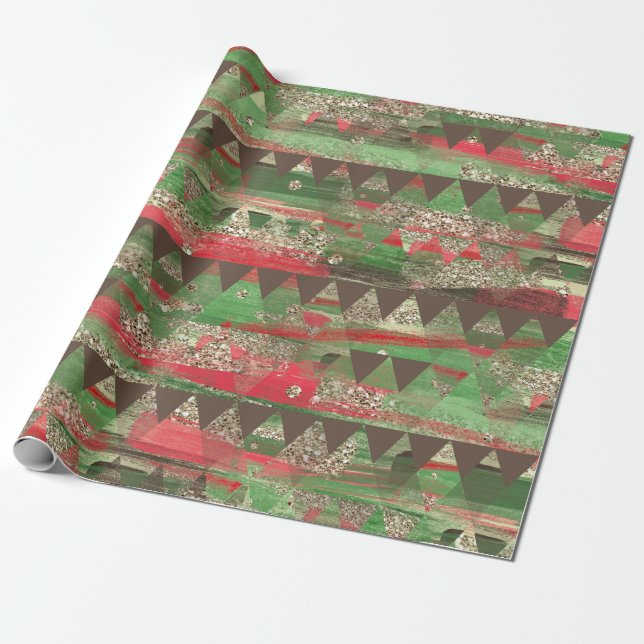 Papel De Regalo Resumen festivo triangular (Desenrollado)