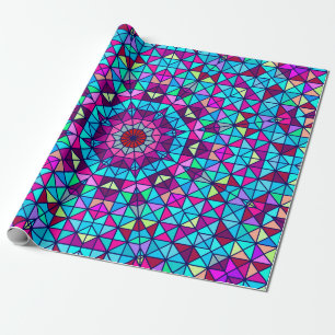 Papel De Regalo Resumen Flor Decorativa Digital Colorida. Geome