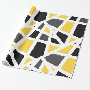 Papel De Regalo Resumen geométrico amarillo gris negro blanco