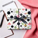 Papel De Regalo Resumen geométrico retro Pat#2 Sage Pink ID1067<br><div class="desc">Admire el encanto del estilo moderno de mediados de siglo con este diseño abstracto geométrico inspirado en Memphis. Con formas verdes, rosas y negras en un fondo blanco y nítido, este patrón de envoltura de regalo captura la estética audaz y refinada del movimiento de diseño icónico. Las formas geométricas lúdicas...</div>