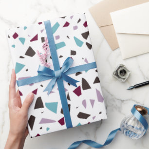Papel De Regalo Resumen gris verde Patrón de piedra mosaico Terraz