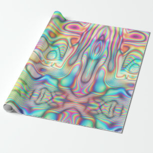 Papel De Regalo Resumen holográfico de la descomposición futurista