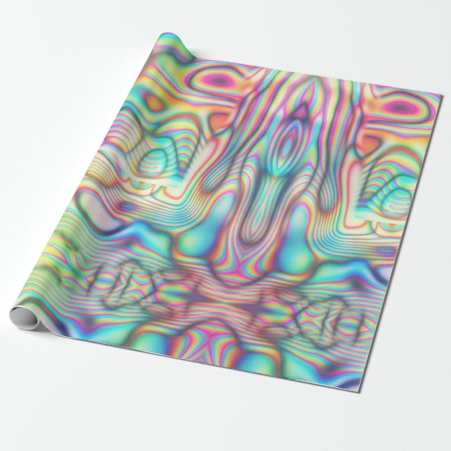 Papel De Regalo Resumen holográfico de la descomposición futurista (Desenrollado)