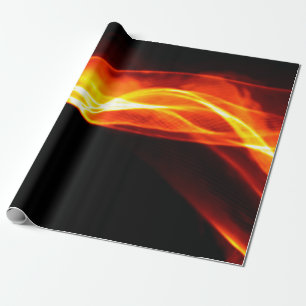 Papel De Regalo Resumen humo rojo Fuego sobre fondo negro. Wav