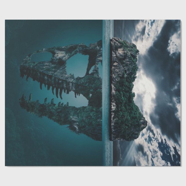 Papel De Regalo Resumen Isla artística de fantasía (Superficie plana)