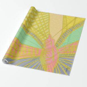 Papel De Regalo Resumen Mariposa dorada Jad Pink