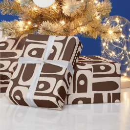Papel De Regalo Resumen moderno de medio siglo Piquet Retro Brown