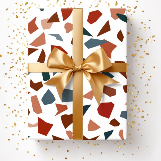 Papel De Regalo Resumen moderno Patrón de mármol de Terrazzo (Modern Abstract Terrazzo Marble Pattern Wrapping Paper)