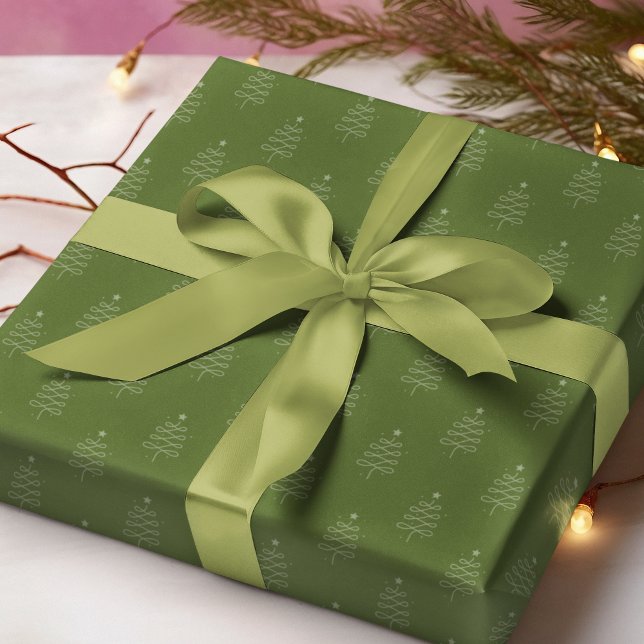 Papel De Regalo Resumen moderno Regalo navideño de vacaciones verd (Subido por el creador)