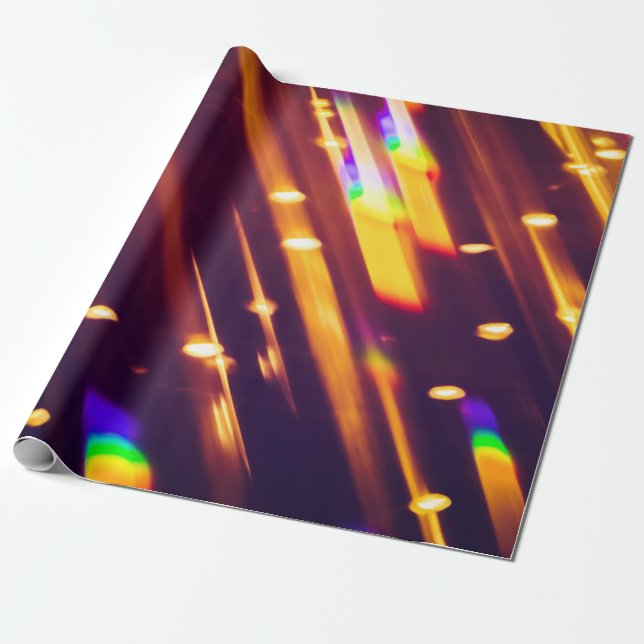 Papel De Regalo Resumen Navidad Brillos de oro o luces purpurinas. (Desenrollado)