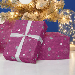 Papel De Regalo Resumen Navidades Purpurinas de Círculos de Oro Bl