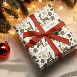 Papel De Regalo Resumen Navidades renos geométricos modernos