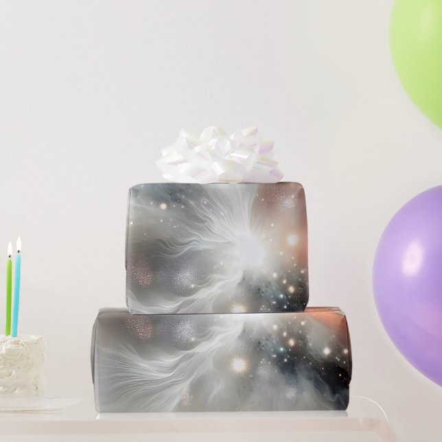 Papel De Regalo Resumen Nebulosa Celeste (Regalos de fiesta)