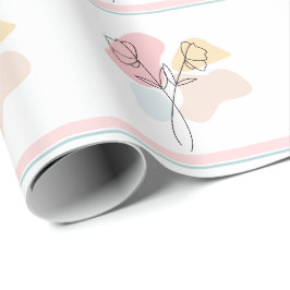 Papel De Regalo Resumen Pastel Floral