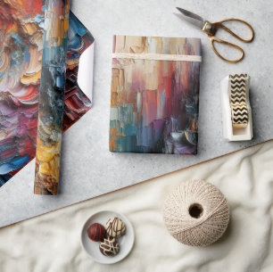 Papel De Regalo Resumen Patrón de pintura gruesa texturada