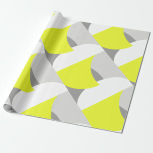 Papel De Regalo Resumen Patrón gris blanco amarillo del arte