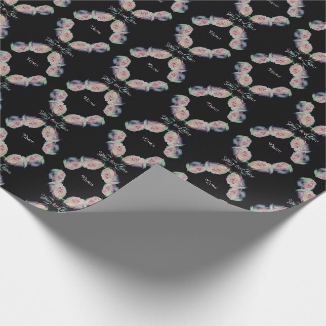 Papel De Regalo Resumen personalizado de pares de rosas rosas rosa (Esquina)