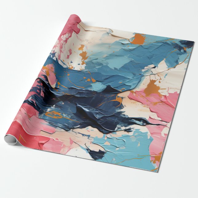 Papel De Regalo Resumen Pintura Acrílica Esplash (Desenrollado)