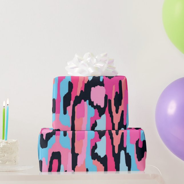 Papel De Regalo Resumen pop rosado (Regalos de fiesta)