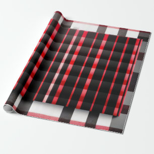 Papel De Regalo Resumen Red Black Plaid Moderno Colección