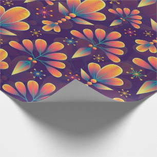 Papel De Regalo Resumen Regalo Floral Mauve Blue Pink de todas las